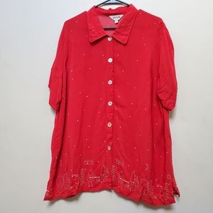 Fern Bratten Vintage Plus Button Up Top